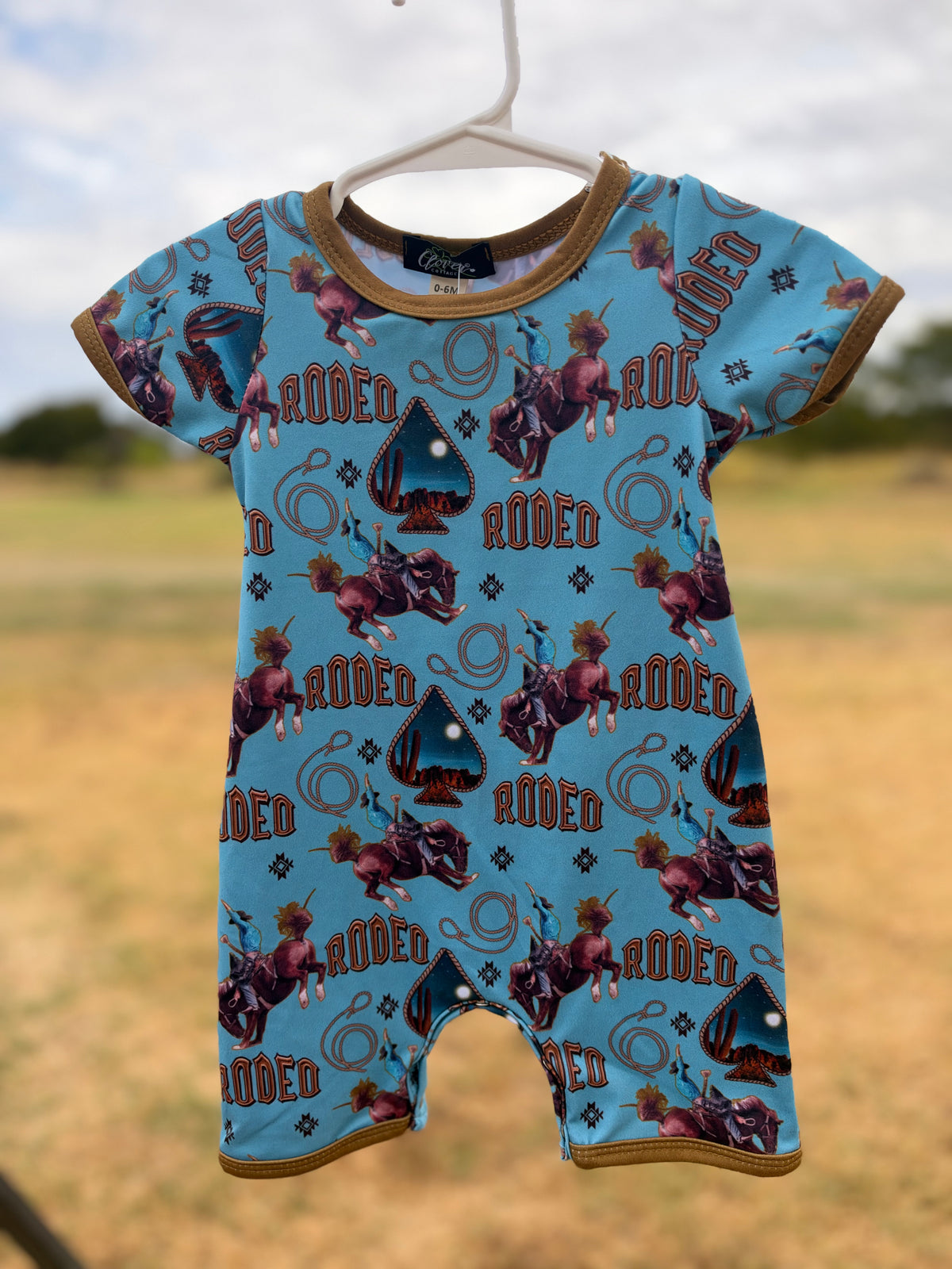Blue horizon rodeo romper