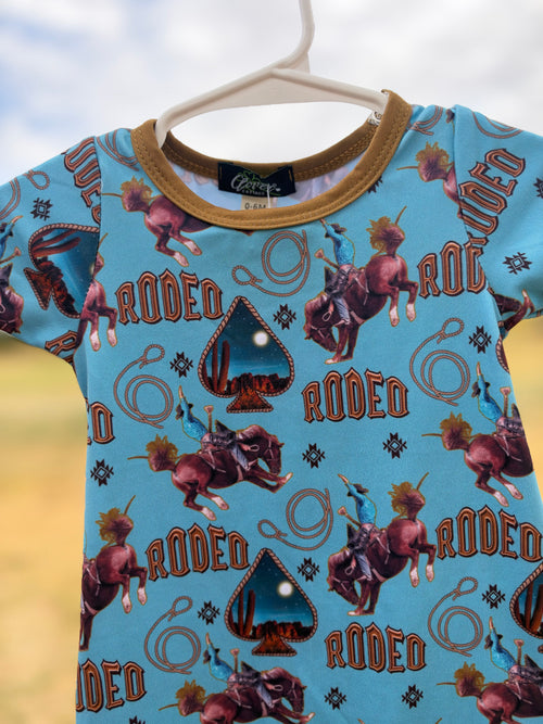 Blue horizon rodeo romper